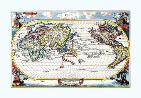 European Principal Navigations White Modern Wood Framed Art Print with Double Matting by Unknown