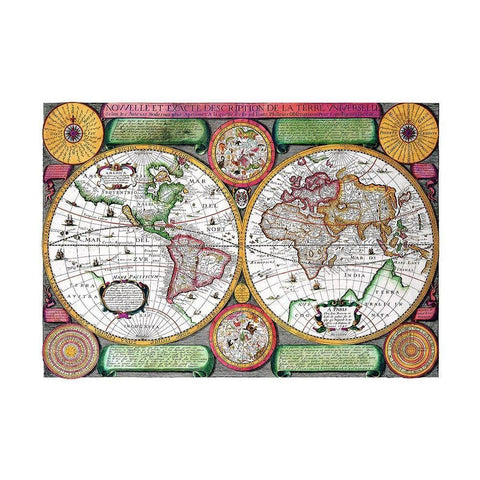 World - Boisseau Gold Ornate Wood Framed Art Print with Double Matting by Boisseau