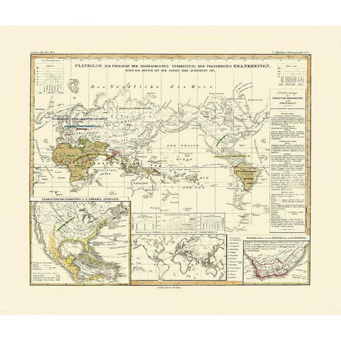 World Principal Diseases - Berghaus Gold Ornate Wood Framed Art Print with Double Matting by Berghaus