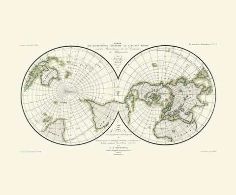 Magnetic Meridians Parallel Circuits White Modern Wood Framed Art Print with Double Matting by Duperrey