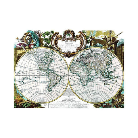 World - Fleuri 1744 Black Modern Wood Framed Art Print by Fleuri