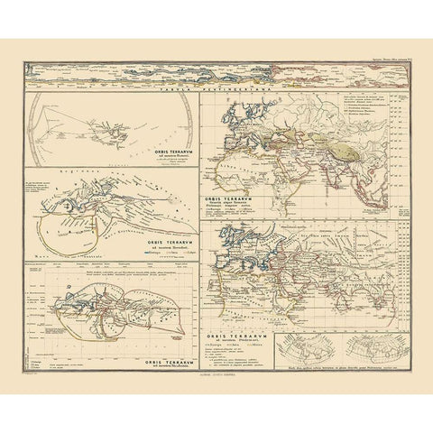 World as Known to Ancients - Perthes Gold Ornate Wood Framed Art Print with Double Matting by Perthes