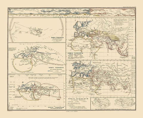World as Known to Ancients - Perthes White Modern Wood Framed Art Print with Double Matting by Perthes