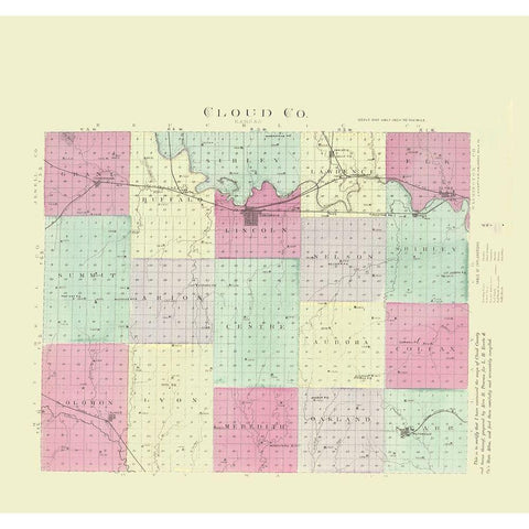 Cloud Kansas - Everts 1887 Gold Ornate Wood Framed Art Print with Double Matting by Everts