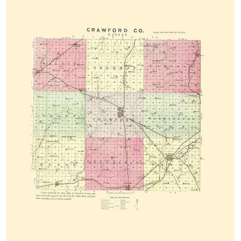 Crawford Kansas - Everts 1887 White Modern Wood Framed Art Print by Everts