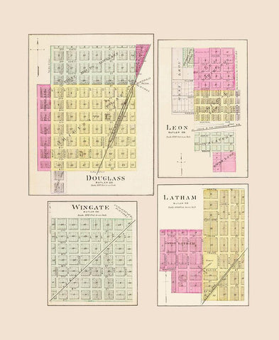 Douglass, Leon, Latham, Wingate Kansas White Modern Wood Framed Art Print with Double Matting by Everts