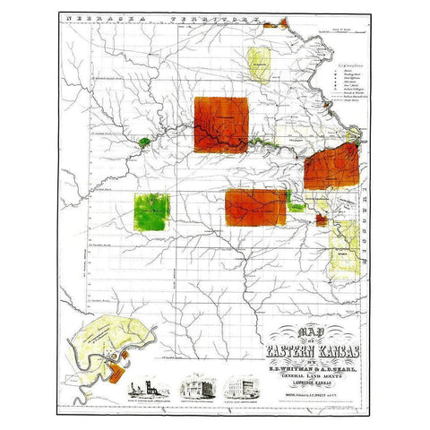 Kansas Eastern - Jewett 1856 Black Modern Wood Framed Art Print by Jewett