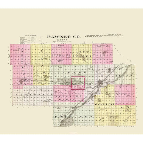 Pawnee Kansas - Everts 1887 White Modern Wood Framed Art Print by Everts