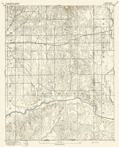 Sitka Kansas Sheet - USGS 1894 White Modern Wood Framed Art Print with Double Matting by USGS