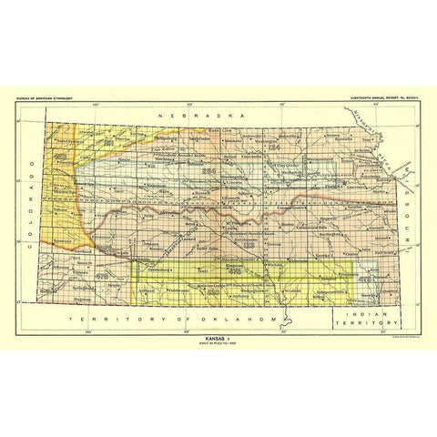 Kansas - Topeka - Hoen 1896 Black Modern Wood Framed Art Print by Hoen