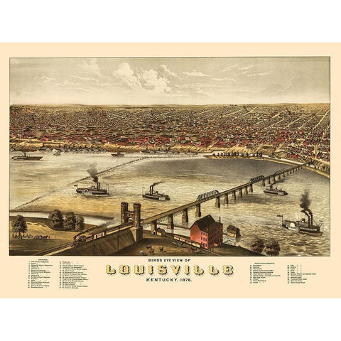 Louisville Kentucky - Ruger 1876 White Modern Wood Framed Art Print by Ruger