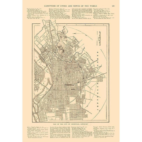 Louisville  Kentucky - Reynold 1921 Gold Ornate Wood Framed Art Print with Double Matting by Reynold
