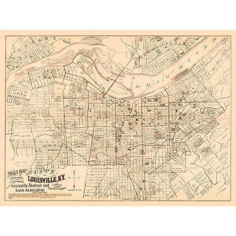 Louisville Kentucky - Breckenridge 1879  Black Modern Wood Framed Art Print by Brakenridge
