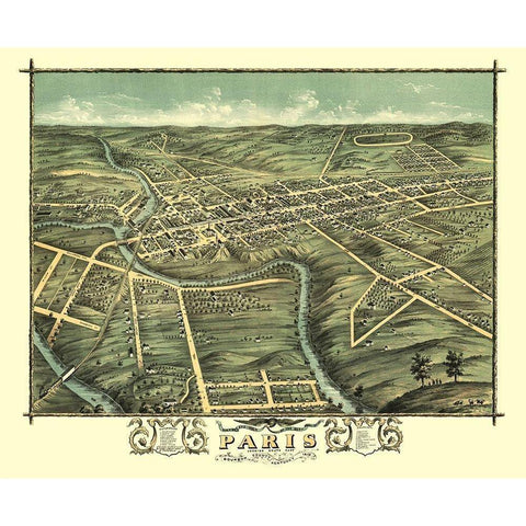 Paris Kentucky - Ruger 1870 White Modern Wood Framed Art Print by Ruger