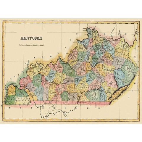 Kentucky - Lucas 1823 White Modern Wood Framed Art Print by Lucas