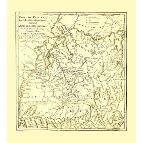 Kentucky - Filson 1785 Gold Ornate Wood Framed Art Print with Double Matting by Filson