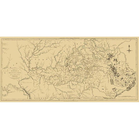 Kentucky - Debrett 1795 Gold Ornate Wood Framed Art Print with Double Matting by Debrett