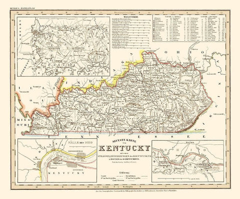Kentucky -  1845 White Modern Wood Framed Art Print with Double Matting by Erklarung