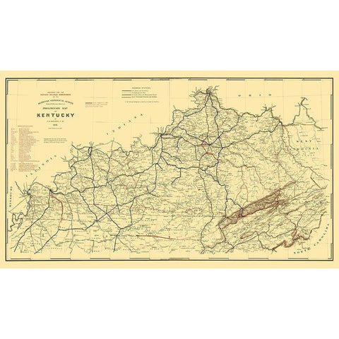 Kentucky Railroad - Hoeing 1891 Black Modern Wood Framed Art Print with Double Matting by Hoeing
