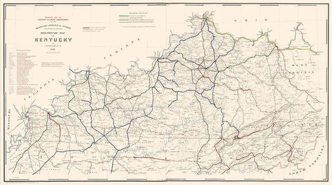 Kentucky Railroads- Hoeing 1891  White Modern Wood Framed Art Print with Double Matting by Hoeing