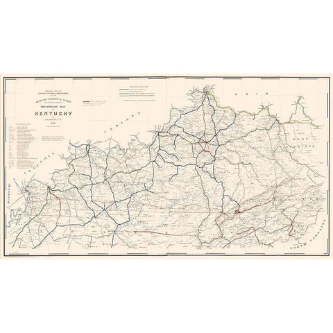 Kentucky Railroads- Hoeing 1891  Black Modern Wood Framed Art Print with Double Matting by Hoeing
