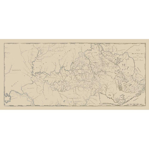 Kentucky Barker 1793  Black Modern Wood Framed Art Print by Barker