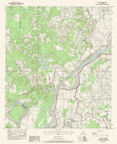 Effie Louisiana Quad - USGS 1983 White Modern Wood Framed Art Print with Double Matting by USGS