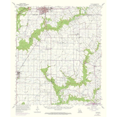 Eunice Louisiana Quad - USGS 1959 Black Modern Wood Framed Art Print with Double Matting by USGS