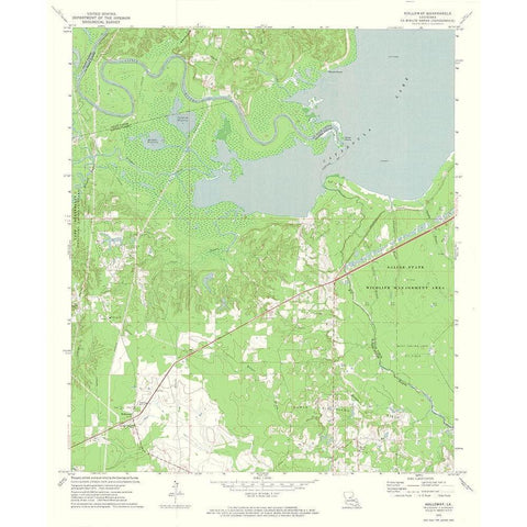 Holloway Louisiana Quad - USGS 1972 Black Modern Wood Framed Art Print with Double Matting by USGS