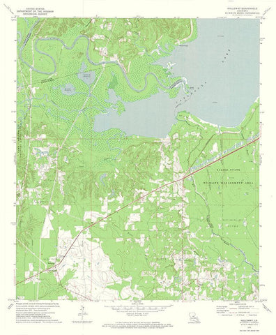 Holloway Louisiana Quad - USGS 1972 White Modern Wood Framed Art Print with Double Matting by USGS