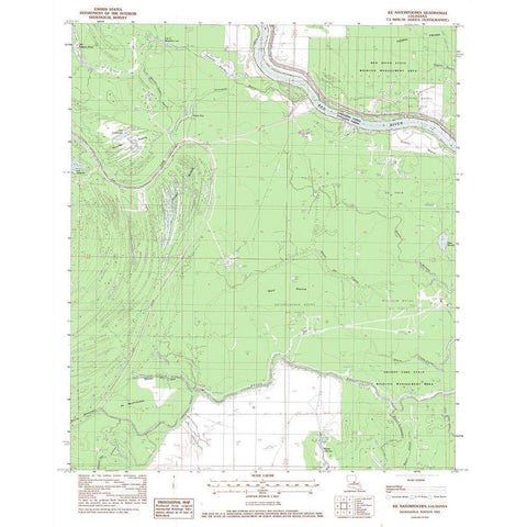 Ile Natchitoches Louisiana Quad - USGS 1982 White Modern Wood Framed Art Print by USGS