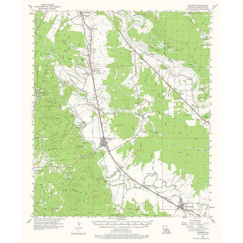 Lecompte Louisiana Quad - USGS 1957 White Modern Wood Framed Art Print by USGS