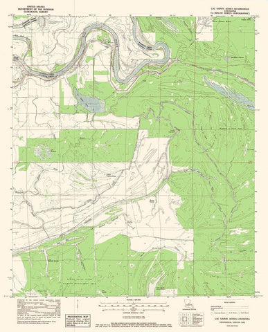 Lac Sainte Agnes Louisiana Quad - USGS 1982 White Modern Wood Framed Art Print with Double Matting by USGS