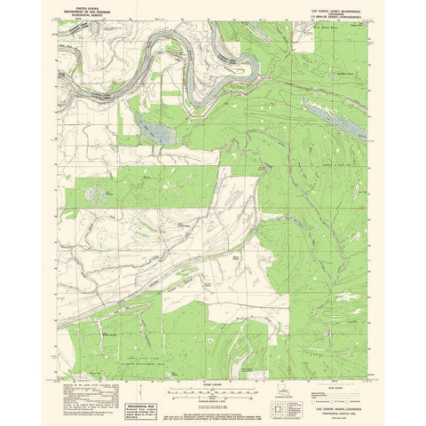 Lac Sainte Agnes Louisiana Quad - USGS 1982 Gold Ornate Wood Framed Art Print with Double Matting by USGS