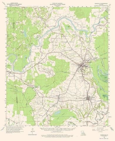 Marksville Louisiana Quad - USGS 1962 White Modern Wood Framed Art Print with Double Matting by USGS