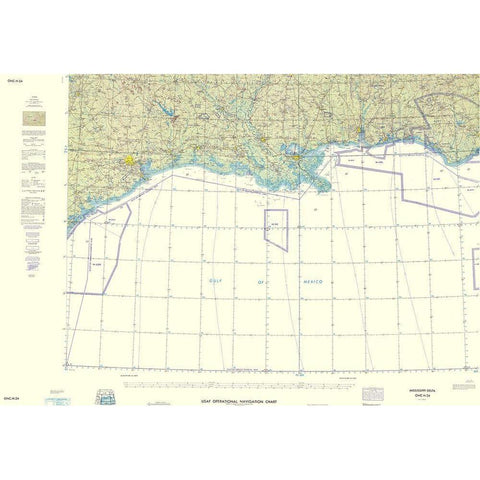 Mississippi Delta Texas Louisiana Alabama Sheet White Modern Wood Framed Art Print by USAF