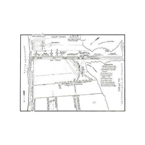 Battle of New Orleans  Louisiana Jan 8th 1814 Gold Ornate Wood Framed Art Print with Double Matting by Unknown