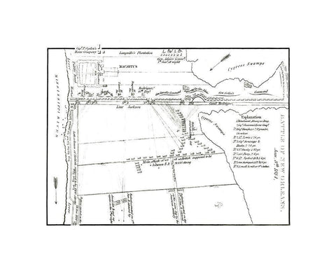 Battle of New Orleans  Louisiana Jan 8th 1814 White Modern Wood Framed Art Print with Double Matting by Unknown