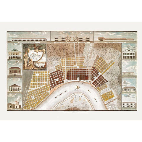 New Orleans Louisiana - Vecchio 1817 White Modern Wood Framed Art Print by Vecchio