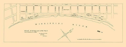 New Orleans Louisiana Front Part - Pille 1828 White Modern Wood Framed Art Print with Double Matting by Pille