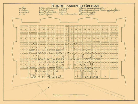 New Orleans Louisiana -1722 White Modern Wood Framed Art Print with Double Matting by Unknown