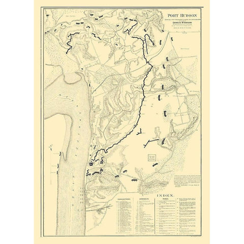 Port Hudson Louisiana - McGregor 1900  Black Modern Wood Framed Art Print with Double Matting by McGregor