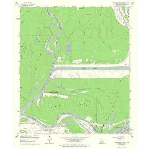 Turnball Island Louisiana Quad - USGS 1965 White Modern Wood Framed Art Print by USGS