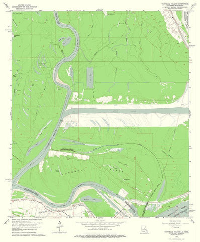 Turnball Island Louisiana Quad - USGS 1965 Black Ornate Wood Framed Art Print with Double Matting by USGS