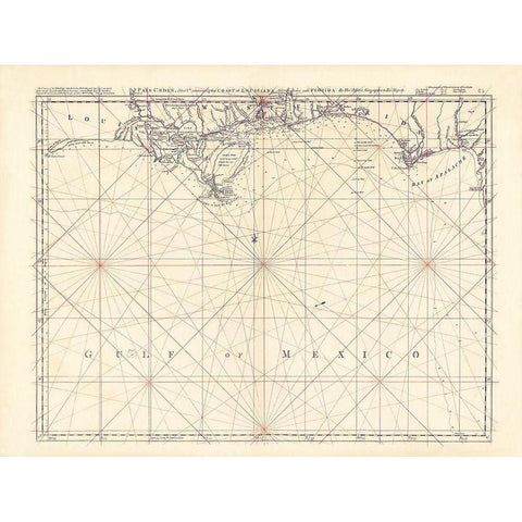 Louisiana and West Florida Coast - Jefferys 1768 Black Modern Wood Framed Art Print with Double Matting by Jefferys