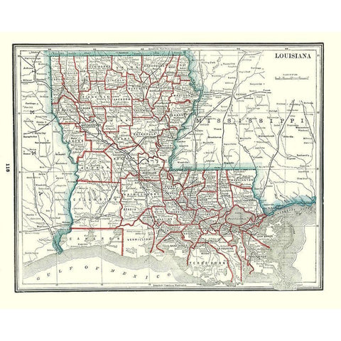 Louisiana - Rathbun 1893 White Modern Wood Framed Art Print by Rathbun