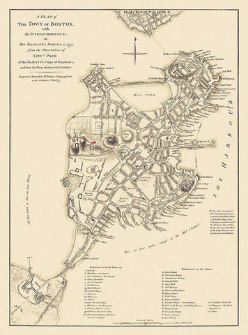 Boston Massachusetts - His Majestys Corps 1775 White Modern Wood Framed Art Print with Double Matting by His Majestys Corps
