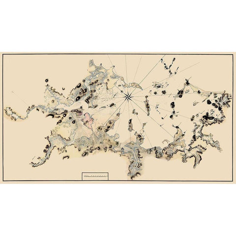 Boston Harbor - 1862 Black Modern Wood Framed Art Print with Double Matting by Unknown