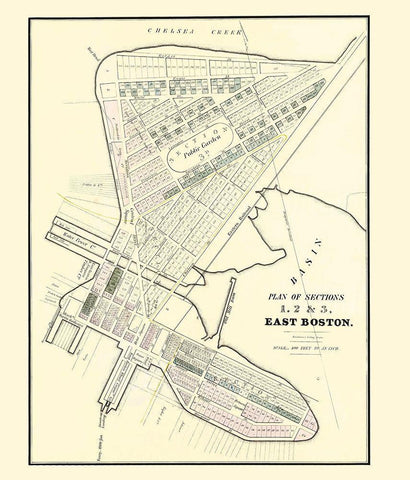 East Boston Massachusetts - Pendleton 1834 White Modern Wood Framed Art Print with Double Matting by Pendleton