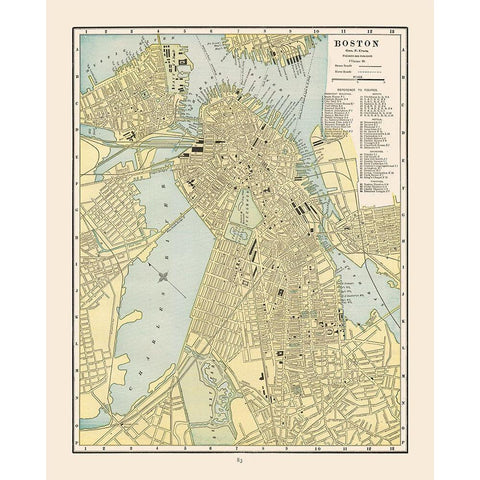 Boston  Massachusetts - Cram 1892 White Modern Wood Framed Art Print by Cram